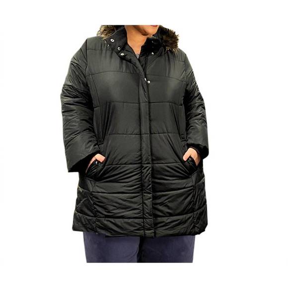 NEW ON THE PLUS SIDE long sleeve winter puff coat - plus size in black - Picture 3 of 3